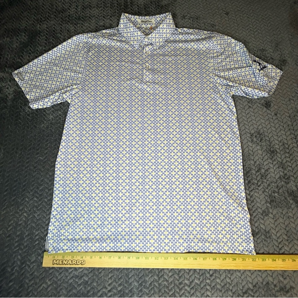 Straight Down Golf Polo, Mens,‎ Size M, Blue/white/yellow, Legends Golf Club